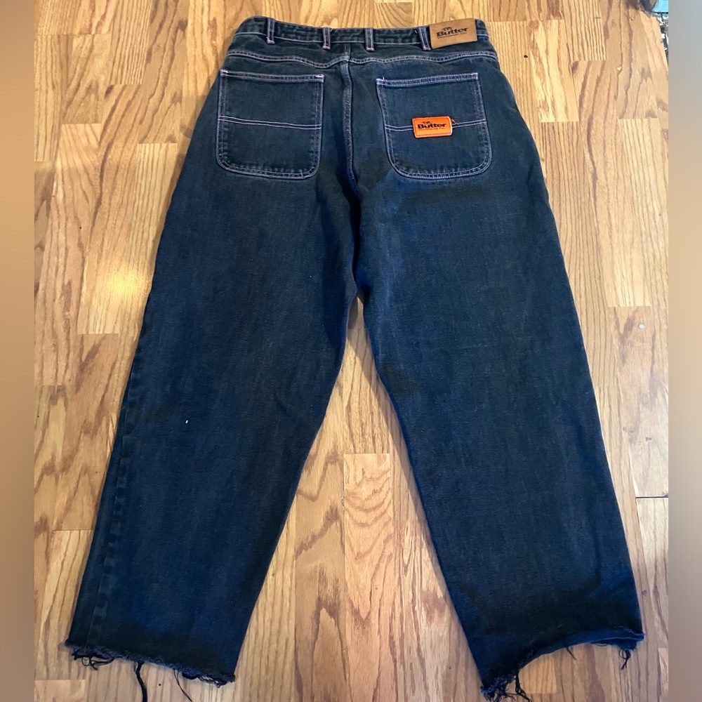 Butter “Baggiest” Baggy Jeans Black and Pink Waist: 32 Length: 32
